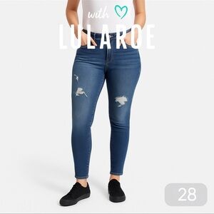 LuLaRoe Women’s Distressed Skinny Jeans Blue Size 28x28 High Rise Stretch